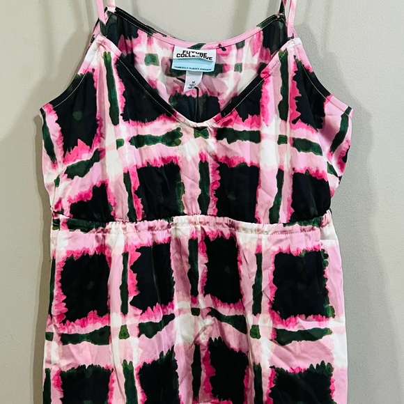 Future Collective Tops - Future Collective Babydoll Top Pink Black Spaghetti Strap Size Medium MSRP$22.00
